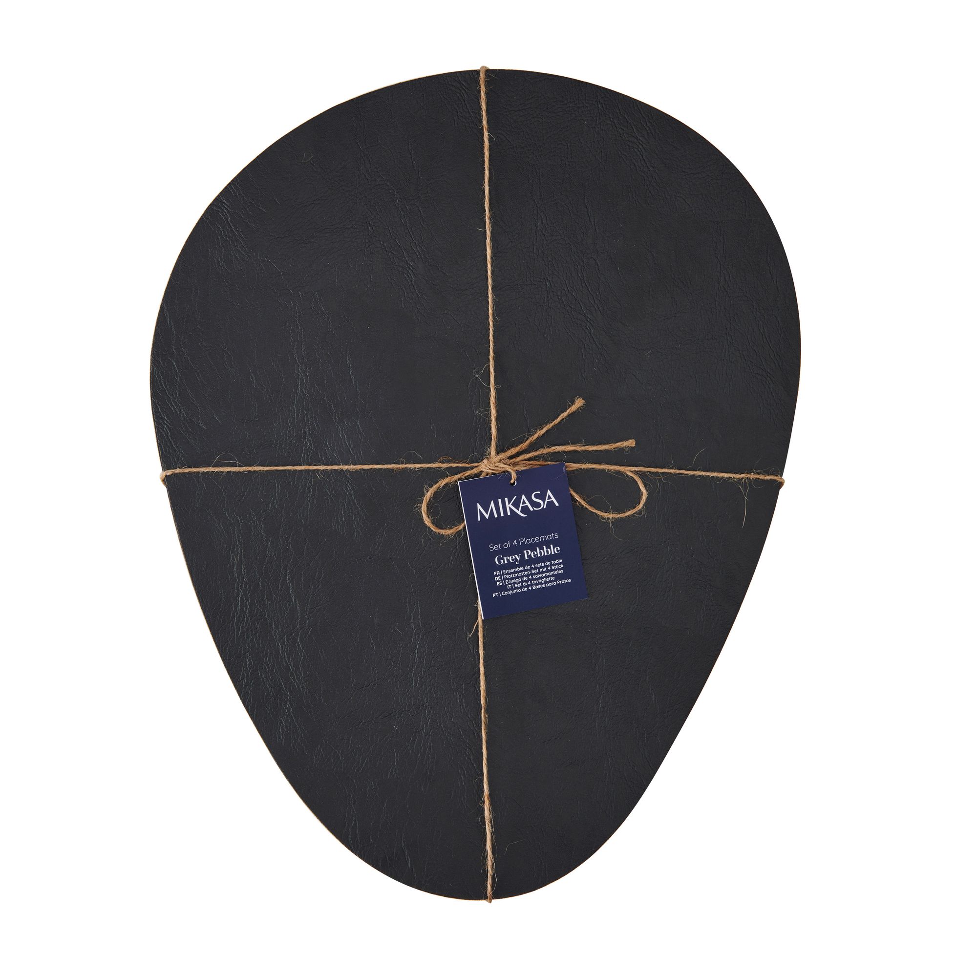 Mikasa PebbleShaped 38 x 30cm Placemats, Set of 4, Grey